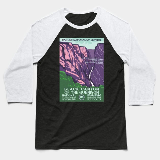 Black Canyon Of The Gunnison National Park WPA Baseball T-Shirt by JordanHolmes